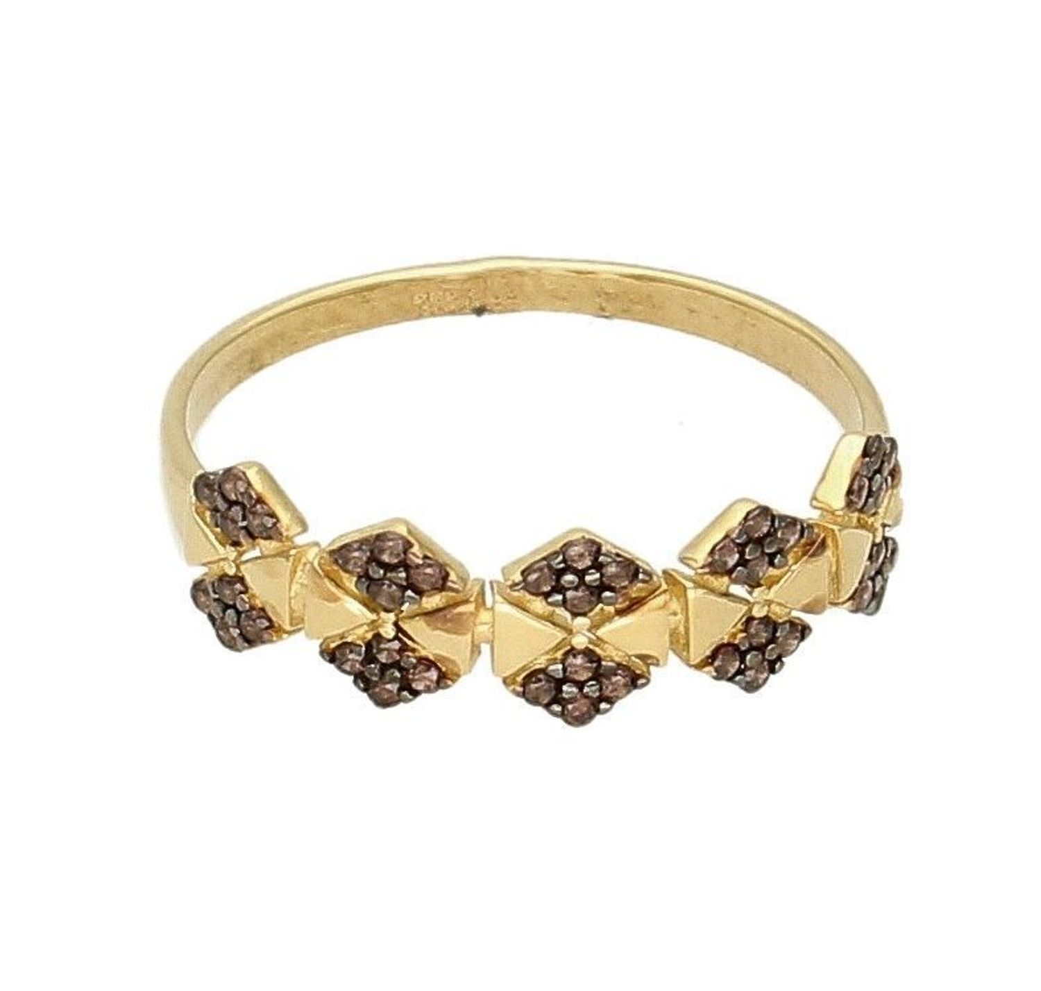 Złoty pierścionek 585 z brązowymi cyrkoniami PI 5945A. Złoty pierścionek z cyrkoniami. Złoty pierścionek damski. Złoty pierścionek zaręczynowy. Złoty pierścionek na prezent. Pierścionek dla ukochanej. Pierśc.jpg